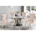 Willa Arlo™ Interiors Mcnair 4 - Person Dining Set Wood/Upholstered/Metal in Brown/Gray/White | Wayfair A0005AE6BE3F4CFB84DB695EC064AB83