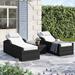 Sol 72 Outdoor™ Almanza 77.95" Long Reclining Outdoor Chaise Lounge w/ Cushions Wicker/Rattan in Black | 15.7 H x 30 W x 78.7 D in | Wayfair