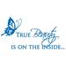 Charlton Home® True Beauty Wall Decal Vinyl in Blue/Brown | 27 H x 54 W in | Wayfair A4158E801D7B4727B1E33F401430B795