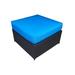 Red Barrel Studio® Farrish Outdoor Ottoman w/ Cushion Metal/Wicker/Rattan in Blue | 17.7 H x 26 W x 26 D in | Wayfair