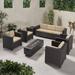 Breakwater Bay Talbert 7 Piece Rattan Sofa Seating Group w/ Cushions Synthetic Wicker/All - Weather Wicker/Wicker/Rattan in Gray/Black/Brown | Outdoor Furniture | Wayfair