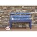 Longshore Tides Destini Pine Garden Outdoor Bench Wood/Natural Hardwoods in White/Blue/Black | 33.5 H x 45 W x 25 D in | Wayfair