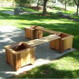August Grove® Brashear Wooden Planter Outdoor Bench Wood/Natural Hardwoods in Yellow | 18.25 H x 160 W x 21 D in | Wayfair