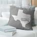 East Urban Home Houston Texas Sports Colors Throw Pillow Polyester/Polyfill/Leather/Suede in Gray | 18 H x 18 W x 3 D in | Wayfair