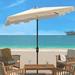 Breakwater Bay Towerside 6.5 X 10 Ft Rect Market Umbrella Metal in White/Brown | 6.1 H in | Wayfair BF18F1083BCA432F9A829698DBCD2D17