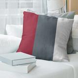 East Urban Home Washington Pullman Pillow Polyester/Polyfill/Leather/Suede in Red/Gray | 16 H x 16 W x 3 D in | Wayfair