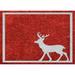 Red 24 x 0.35 in Indoor Area Rug - East Urban Home Christmas Area Rug Polyester/Cotton | 24 W x 0.35 D in | Wayfair