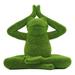 August Grove® Williamsville Whimsical Meditating Buddha Yoga Frog Garden Statue Resin/Plastic in Green | 9 H x 9 W x 5 D in | Wayfair