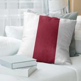 East Urban Home Washington Pullman Pillow Polyester/Polyfill/Leather/Suede in Red/White | 14 H x 14 W x 3 D in | Wayfair