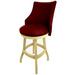 Red Barrel Studio® Esita Swivel Wood Bar & Extra Tall Stool Wood/Upholstered in Red/Brown | 52 H x 22 W x 20 D in | Wayfair