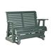 Ebern Designs Shaina Adirondack Outdoor Glider Bench, Stainless Steel in Green/White | 36 H x 55.5 W x 30 D in | Wayfair