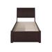 Harriet Bee Salem Solid Wood Sleigh Storage Platform Bed w/ Footboard & Under Bed Drawers Wood in Brown/White | 44.3 H x 62.625 W in | Wayfair