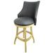 Red Barrel Studio® Esita Swivel Wood Bar & Extra Tall Stool Wood/Upholstered in Gray/Brown | 52 H x 22 W x 20 D in | Wayfair