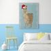 The Holiday Aisle® Llama, Christmas Lights 2' - Wrapped Canvas Graphic Art Print Canvas, Cotton in White/Black | 47 H x 35 W x 2 D in | Wayfair