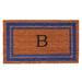 Arlmont & Co. Stortz Monogram Non-Slip Outdoor Door Mat Natural Fiber in Blue/Brown | Rectangle 1'6" x 2'6" | Wayfair