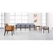 Lesro Amherst Wood Waiting Reception 2 Seat Bench Wood Frame Vinyl in Gray | 21 H x 49 W x 21 D in | Wayfair AW2001.WCH-01PPCL