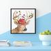 Red Barrel Studio® 'Christmas Light Reindeer Hat' - Watercolor Painting Print Canvas in Brown/Green/Yellow | 18 H x 18 W x 1 D in | Wayfair