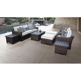 River Brook 10 Piece Rattan Sectional Seating Group w/ Cushions Synthetic Wicker/All - Weather Wicker/Wicker/Rattan | Outdoor Furniture | Wayfair