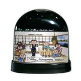 The Holiday Aisle® Friendly Folks Cartoon Caricature Waitress Snow Globe Plastic | 4 H x 4 W x 3 D in | Wayfair F76D111EE6AE4F29A61148C273E9296C