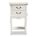 One Allium Way® There'sa Antique French Country Cottage Two-Tone White & Oak Finished 2-Drawer Wood Nightstand Wood in Brown/White | Wayfair