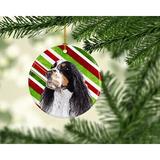 The Holiday Aisle® Springer Spaniel Holiday Christmas Hanging Figurine Ornament Ceramic/Porcelain in Blue/Green/Red | 3 H x 3 W x 0.25 D in | Wayfair