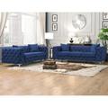 Rosdorf Park Theodosia 2 Piece Living Room Set Velvet, Stainless Steel in Blue | 30 H x 84 W x 35 D in | Wayfair Living Room Sets