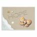 Highland Dunes 'Hope Written In Sand w/ Starfish Sand Dollar and Seashell Butterfly' Graphic Art Print in Brown | 12 H x 18 W x 0.5 D in | Wayfair