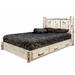 Millwood Pines Montana Collection Lodge Pole Pine Platform Storage Bed Wood in White | 47 H x 80 W x 83 D in | Wayfair