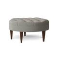 Fairfield Chair Jenkins 36.5" Wide Tufted Round Cocktail Ottoman, Wood in Blue/Brown/Gray | 19 H x 36.5 W x 36.5 D in | Wayfair