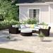 Latitude Run® Larrissa 6 Piece Sectional Seating Group w/ Cushions Synthetic Wicker/All - Weather Wicker/Wicker/Rattan | Outdoor Furniture | Wayfair