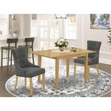 Winston Porter Isse 3 Piece Solid Wood Dining Set Wood/Upholstered in Brown | 30 H in | Wayfair D49A367A2995421CB093D0E93696192D