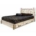 Millwood Pines Montana Collection Lodge Pole Pine Platform Storage Bed Wood in White | 47 H x 80 W x 83 D in | Wayfair