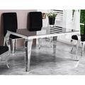 Rosdorf Park Mira 60" Dining Table Glass/Metal in Black/Gray | 30 H x 60 W x 36 D in | Wayfair 489016155CD643A79BC2F9C7FD78CD7A