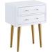 Everly Quinn 2 - Drawer Nightstand in White Wood/Metal in Brown/White | 27 H x 20 W x 16 D in | Wayfair 7085B58F62EA4053AB0F5579899B4A63