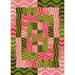 White 36 x 0.35 in Indoor Area Rug - East Urban Home Wool Green/Pink/Light Green Area Rug Wool | 36 W x 0.35 D in | Wayfair