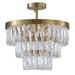 Everly Quinn 6 - Light Gold 3-Tier Chandelier w/ Clear Crystal Accents in Yellow | 11.8 H x 15.75 W x 15.75 D in | Wayfair