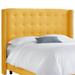 Birch Lane™ Sultana Wingback Headboard Upholstered/Polyester in Black/Yellow | 56 H x 67 W x 8 D in | Wayfair 37B380DA9F254BDB90C131C03E50139C