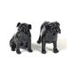 Everly Quinn 2 Piece Campana Sitting French Bulldog Bookend Figurine Set Resin in Black | 6.75 H x 7 W x 4 D in | Wayfair