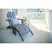 Three Posts™ Hartington Plastic/Resin Folding Adirondack Chair w/ Table & Ottoman Plastic/Resin in Black | 35 H x 29 W x 36 D in | Wayfair
