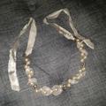 J. Crew Jewelry | J.Crew Beautiful Pearl Necklace Ribbon Tie | Color: Cream | Size: Os