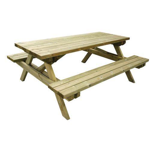 Table De Pique Nique Pin Classe 4 Teint E Verdatre - Benito