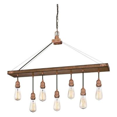 Westinghouse 63514 - 7 Light Barnwood with Washed Copper Accents Chandelier Light Fixture (7Lt Chand Barnwood & Washed Copper)