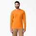 Dickies Men's Heavyweight Long Sleeve Pocket T-Shirt - Orange Size L (WL450)