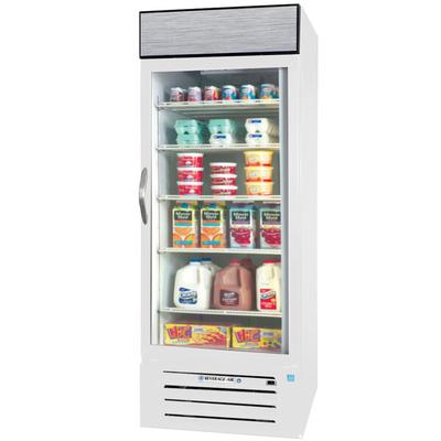 Beverage-Air MMR27HC-1-WS-18-IQ MarketMax 30" White Glass Door Merchandiser with Stainless Steel Interior, Left-Hinged Door, and Electronic Smart Door Lock