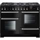 Rangemaster Toledo + TOLP110DFFGB/C 110cm Dual Fuel Range Cooker - Black / Chrome - A/A Rated