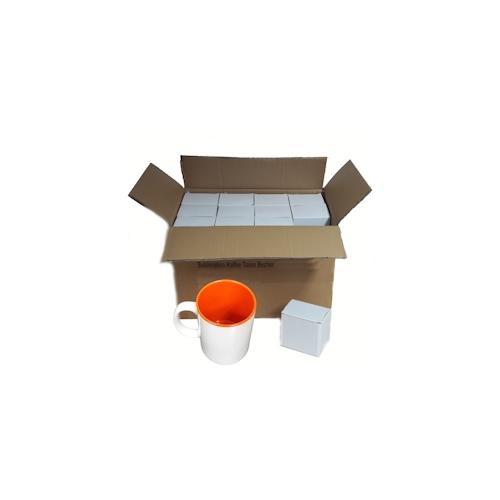 Airbrush-City 36 Stück Fototasse Sublimation Kaffee Tassen Becher WEISS – INNEN Orange