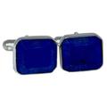 Mens Sterling Silver Emerald Cut Blue Lapis Lazuli Cufflinks Octagon Gemstones Gents Luxury Gifts