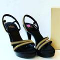 Burberry Shoes | Burberry Limited Edition Zippered Heels - Size 41 | Color: Black/Gold | Size: 41