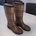 Burberry Shoes | Authentic Burberry Tall Rain Boot With Original Box | Color: Black/Tan | Size: 9