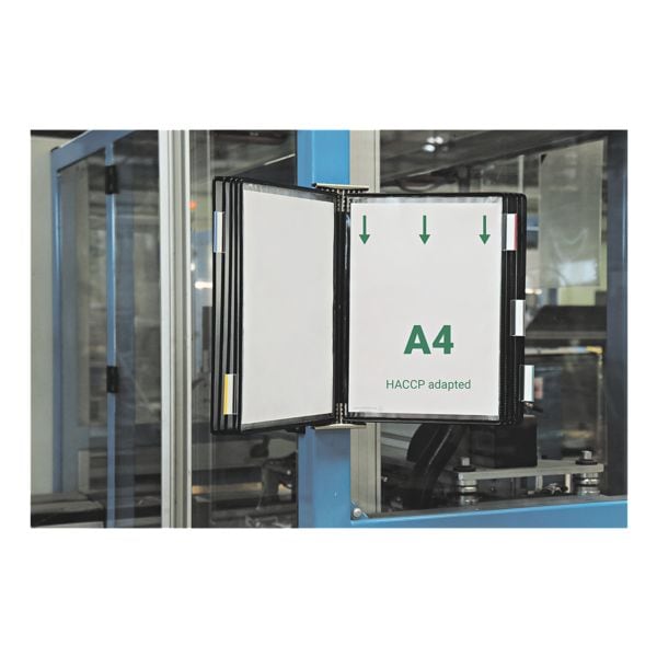 Tarifold Wandsichttafelsystem Edelstahl A4 mit 10 Sichttafeln schwarz Image